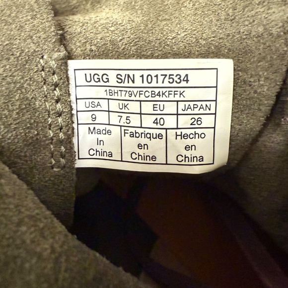 UGG WOMEN ELVI GREEN BROWN SUEDE LEATHER LACE UP BOOTS SHOES SIZE 9 1017534 - Picture 4 of 4